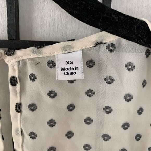 Anthropologie White & Black Polkadot Blouse - Picture 7 of 8